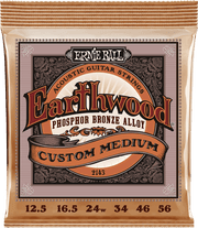 Ernie Ball Earthwood Phosphor Akoestische Gitaarsnaren Custom Medium 12.5-56