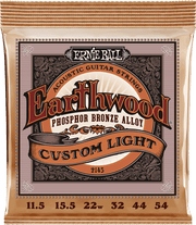 Ernie Ball Earthwood Phosphor Akoestische Gitaarsnaren Custom Light 11.5-54