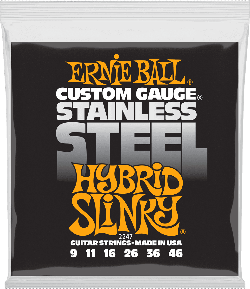 Ernie Ball Slinky Stainless Steel Elektrische Gitaarsnaren Hybrid Slinky