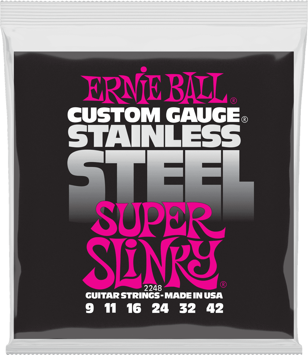 Ernie Ball Slinky Stainless Steel Elektrische Gitaarsnaren Super Slinky