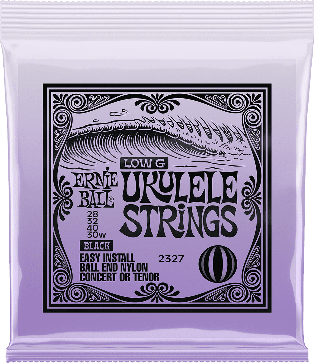 Ernie Ball Ukulele Ukelelesnaren Nylon Zwart Ball-end - Wound G 28-40