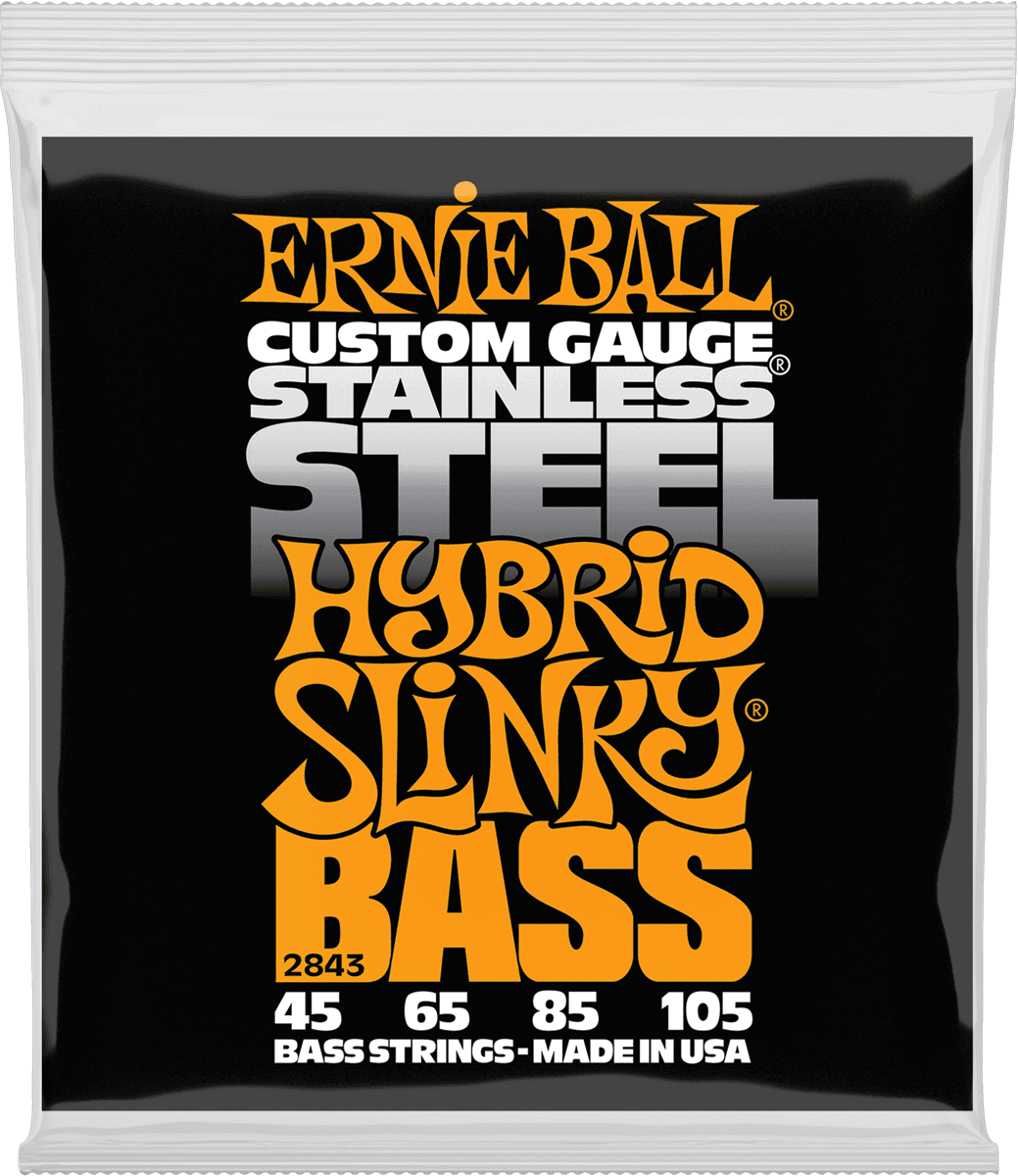 Ernie Ball Slinky Stainless Steel Bass Basgitaarsnaren Hybrid Slinky 45-105