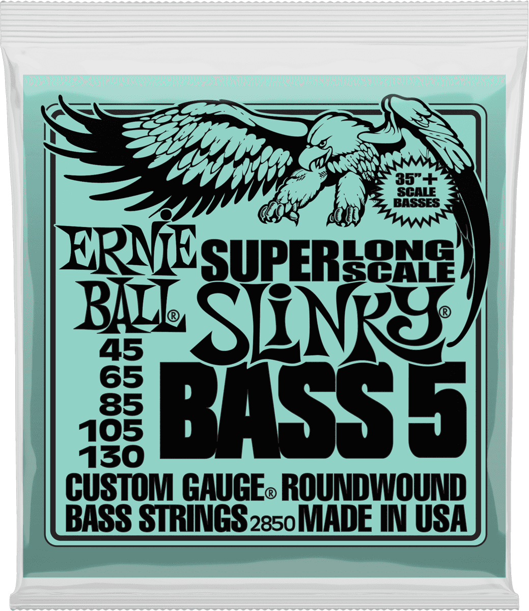 Ernie Ball Slinky Nickel Wound Bass Basgitaarsnaren Slinky Super Long 5sn 45-130