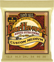 Ernie Ball Earthwood 80/20 Bronze Akoestische Gitaarsnaren Custom Medium 12.5-56 3-pack