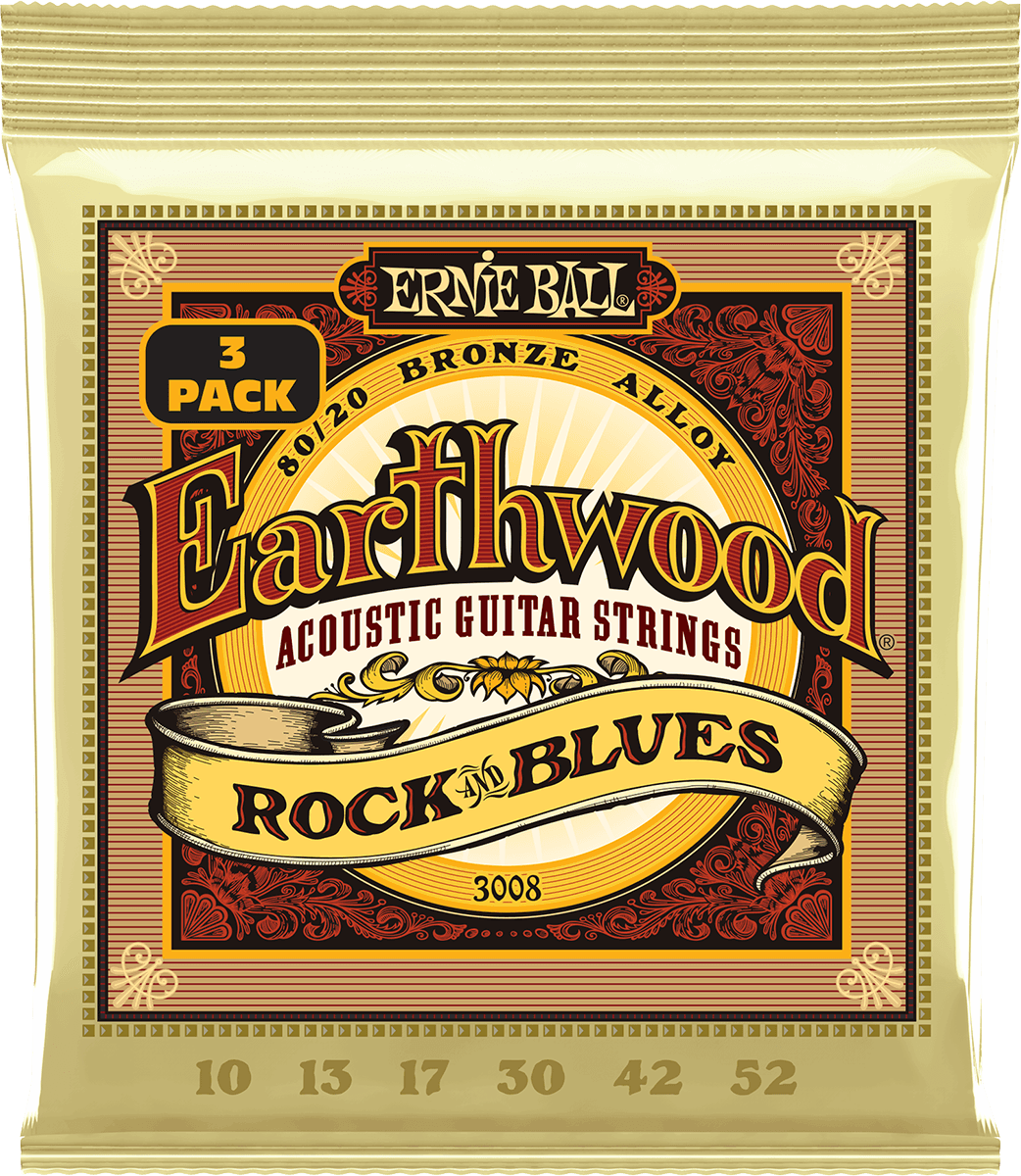Ernie Ball Earthwood 80/20 Bronze Akoestische Gitaarsnaren Rock&blues 10-52 3-pack