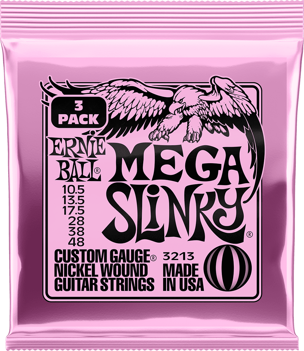 Ernie Ball Slinky Nickel Wound Elektrische Gitaarsnaren Mega Slinky 10.5-48 3-pack