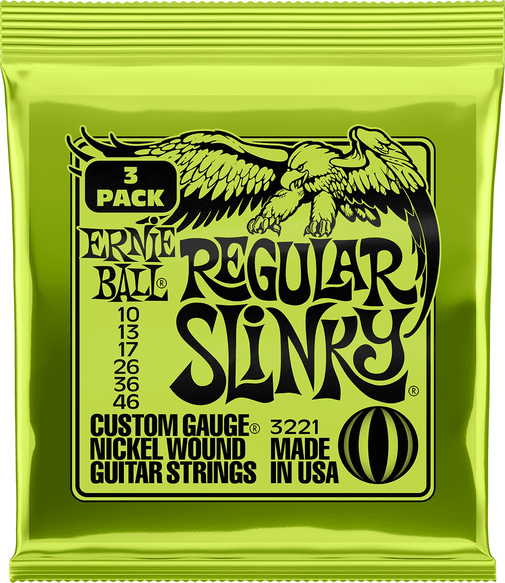 Ernie Ball Slinky Nickel Wound Elektrische Gitaarsnaren Regular Slinky 3-pack