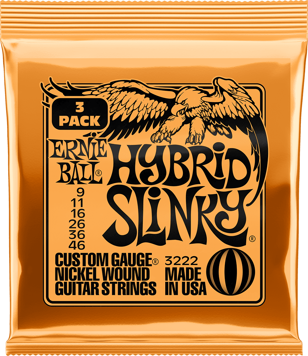 Ernie Ball Slinky Nickel Wound Elektrische Gitaarsnaren Hybrid Slinky 3-pack