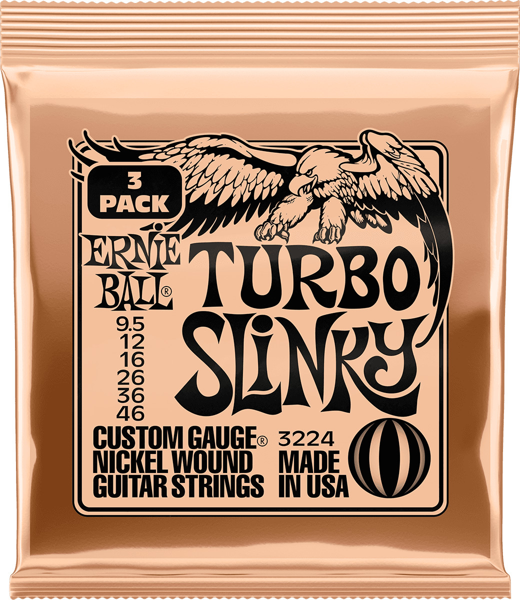 Ernie Ball Slinky Nickel Wound Elektrische Gitaarsnaren Snaren Turbo Slinky 9.5-46 3-pack