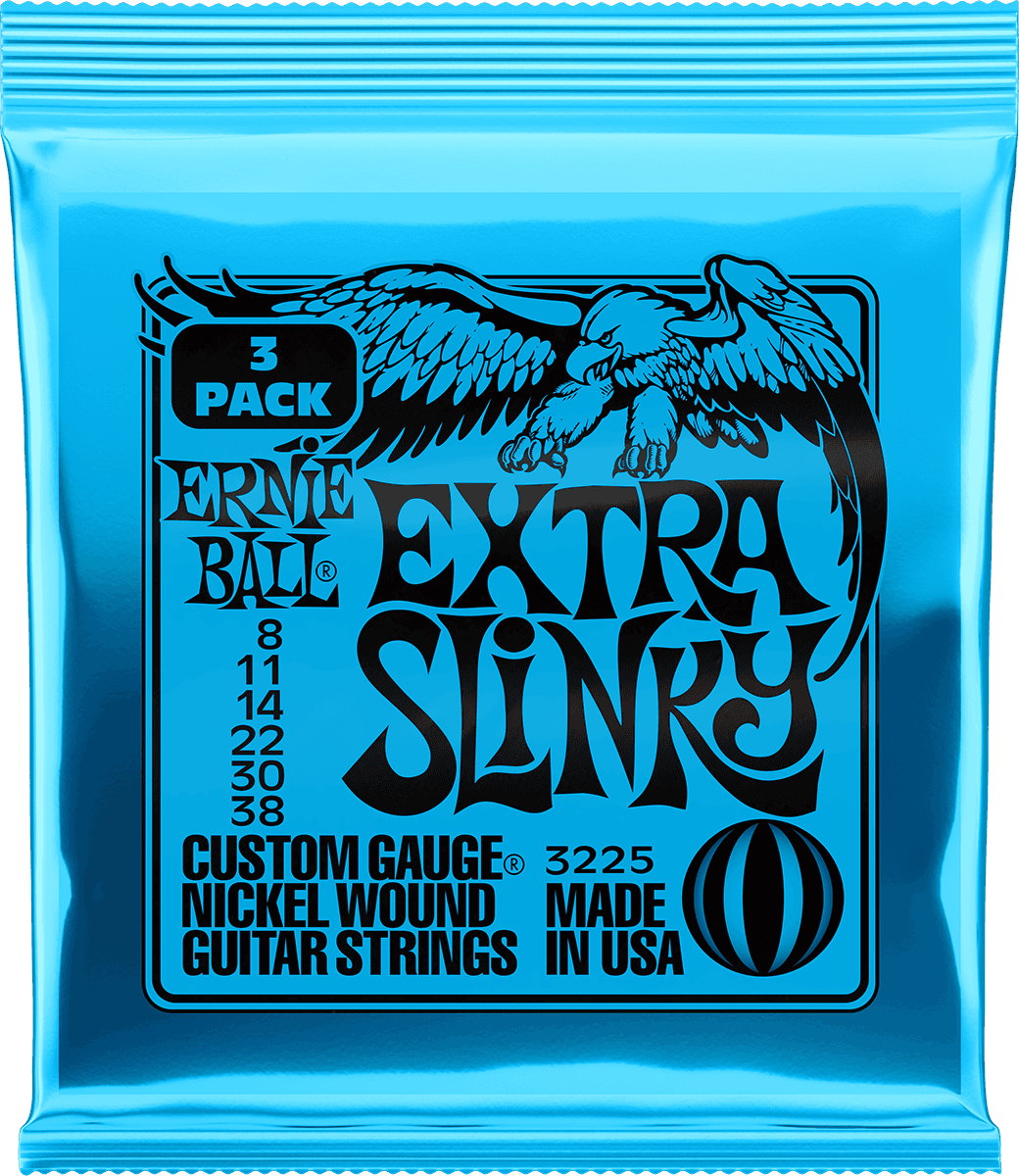 Ernie Ball Slinky Nickel Wound Elektrische Gitaarsnaren Extra Slinky 8-38 3-pack