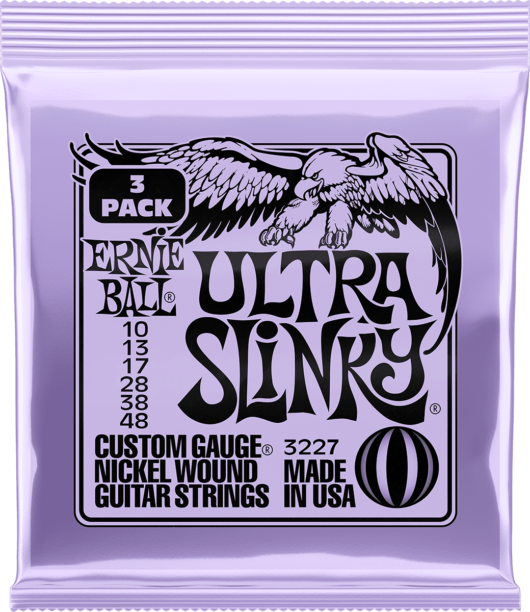 Ernie Ball Slinky Nickel Wound Elektrische Gitaarsnaren Ultra Slinky 10-48 3-pack