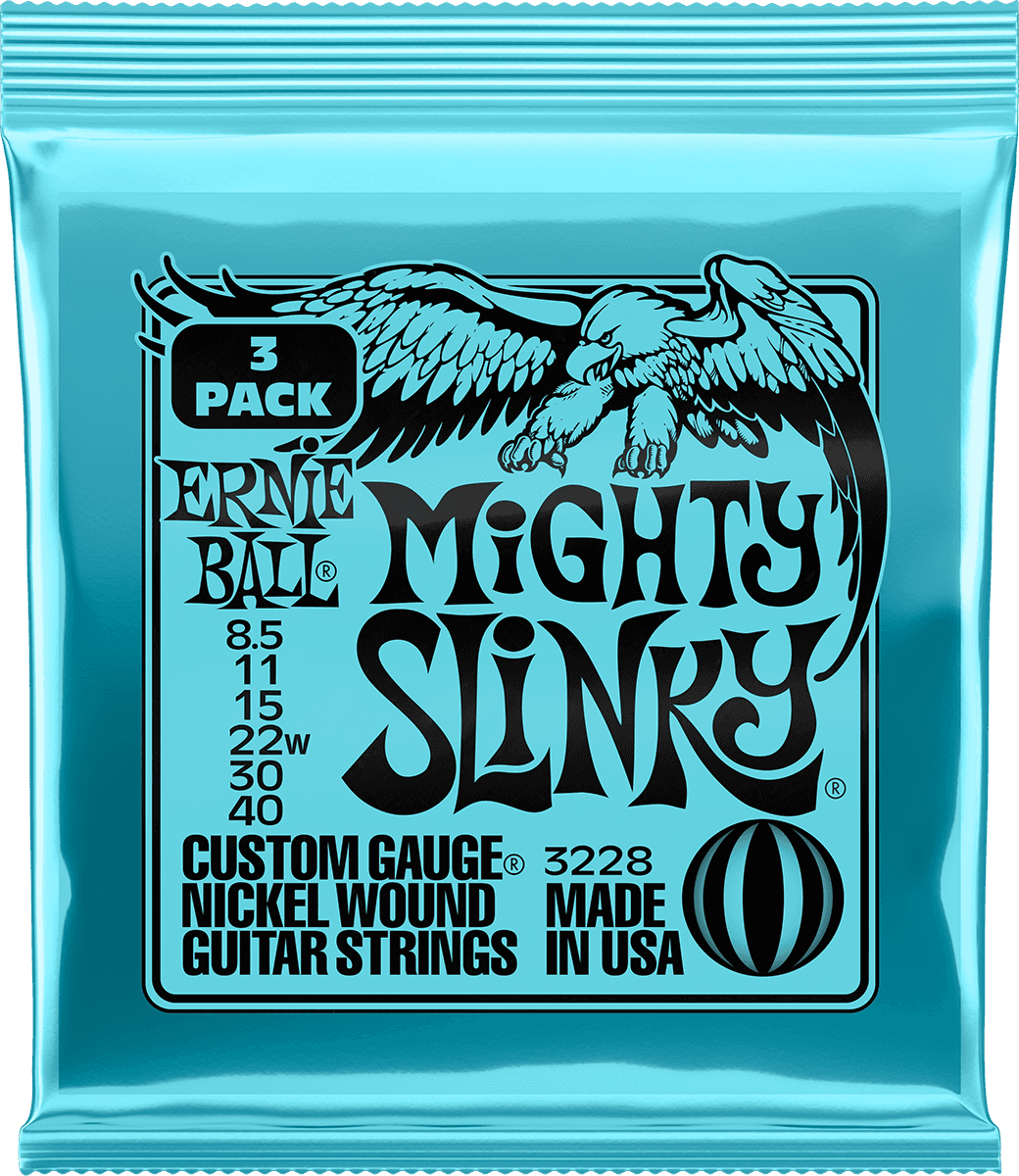Ernie Ball Slinky Nickel Wound Elektrische Gitaarsnaren Mighthy Slinky 8.5-40 3-pack