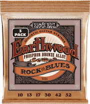 Ernie Ball Earthwood Phosphor Akoestische Gitaarsnaren Rock&blues 10-52 3-pack
