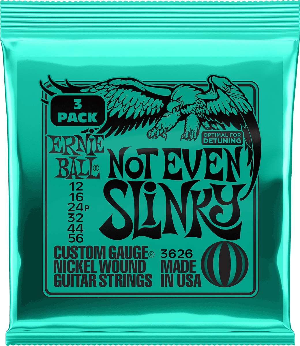 Ernie Ball Slinky Nickel Wound Elektrische Gitaarsnaren Not Even Slinky 12-56 3-pack