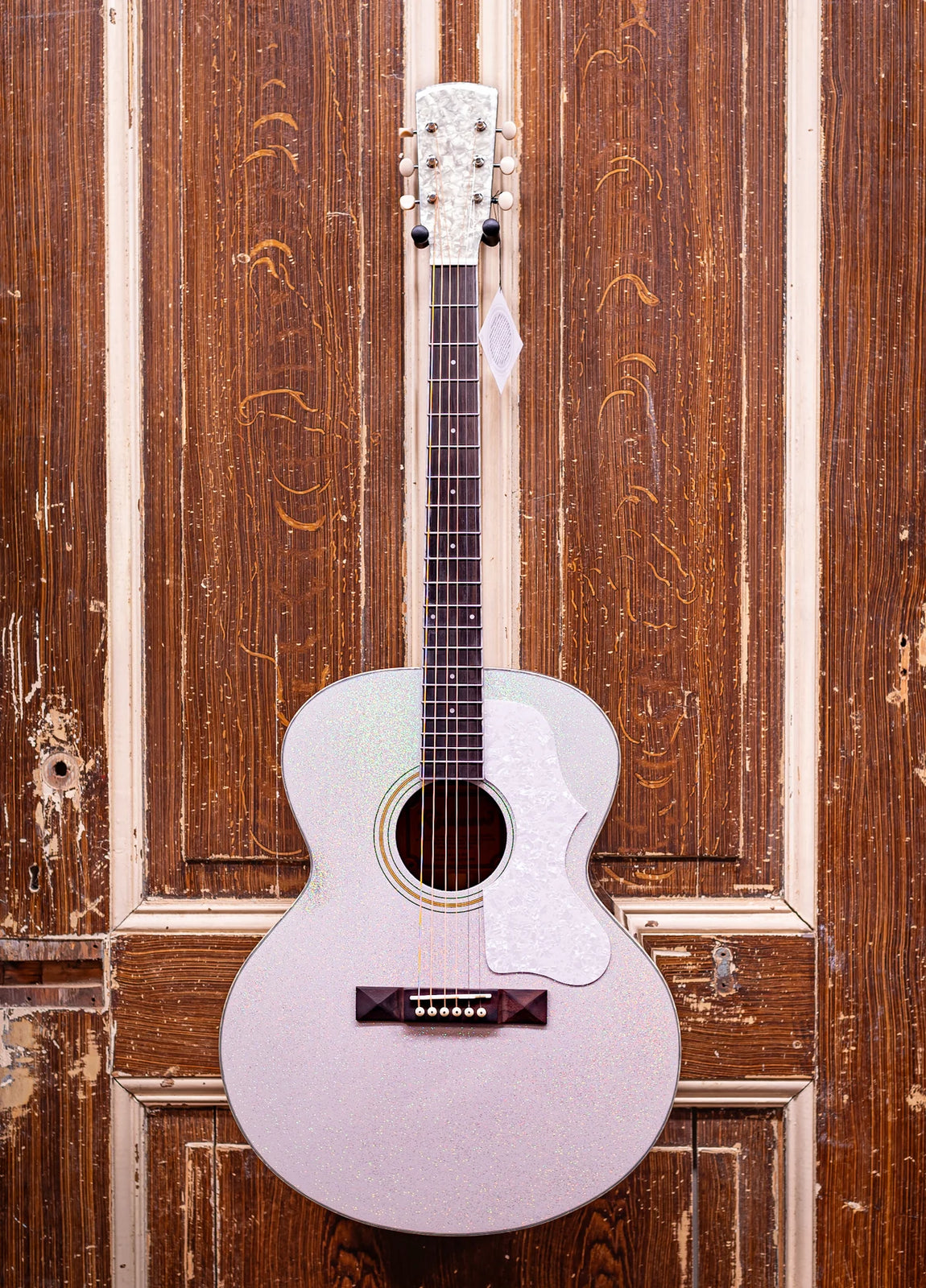 Richwood HSJ-55-GS Heritage Series acoustic jumbo guitar metallic silver