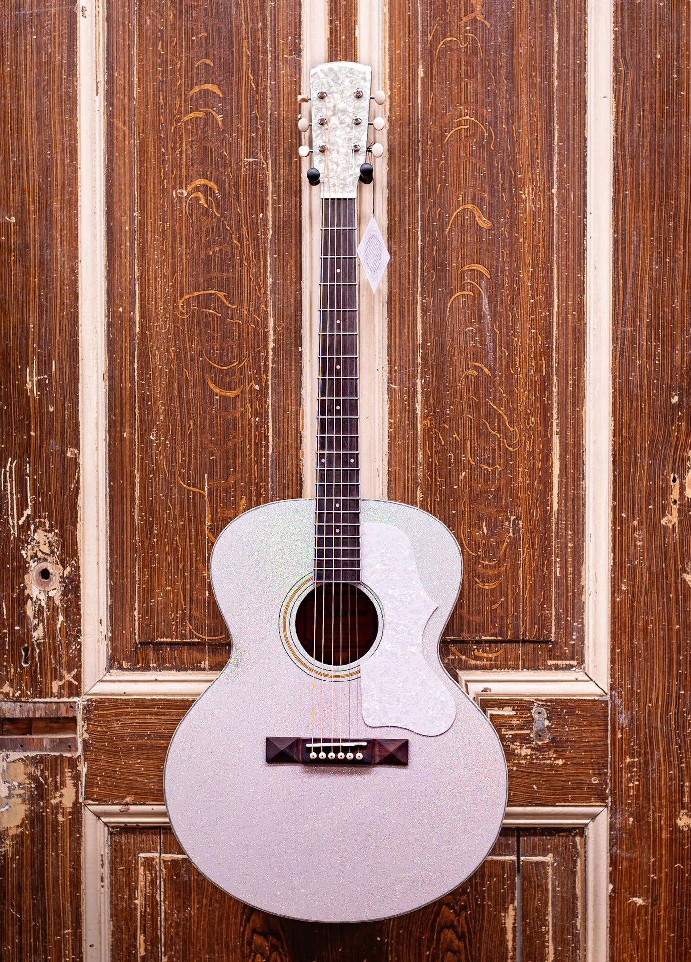 Richwood HSJ-55-GS Heritage Series acoustic jumbo guitar metallic silver