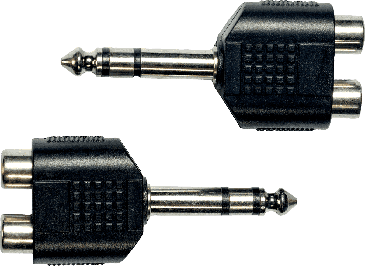 Yellow Cable ECO AD17 J 6,35 ste male naar 2 RCA female x 2