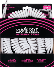Ernie Ball Twisted Instrumentkabel 6.35mm jack - 6.35mm jack Haaks 9 m Wit
