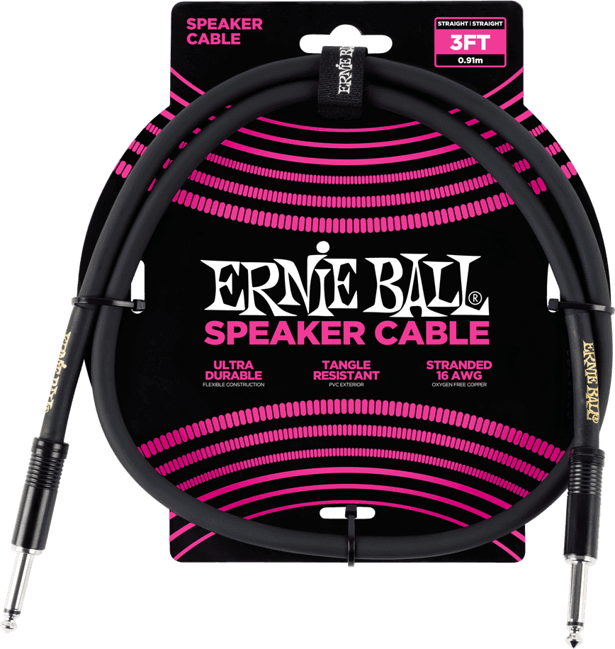 Ernie Ball Classic Speakerkabel 6.35mm jack - 6.35mm jack 91 cm Zwart