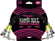 Ernie Ball Patch Patchkabel Haaks 30 cm 3-pack – Pack de 3 - haaks - 30cm zwart