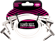 Ernie Ball Patch Patchkabel Haaks 30 cm 3-pack – 3-pack - haaks & plat - 30 cm wit
