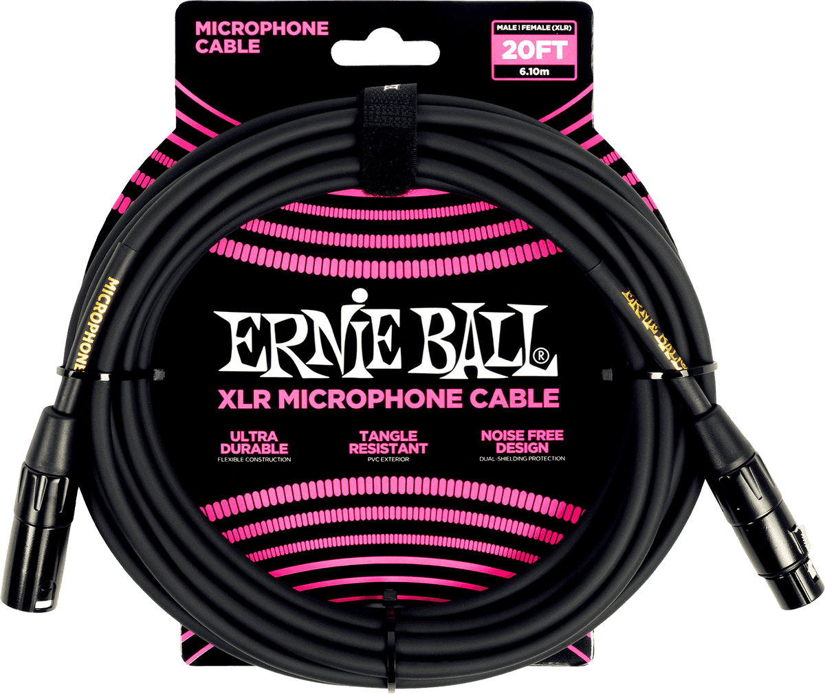 Ernie Ball Classic Microfoonkabel XLR male - XLR female 6 m Zwart