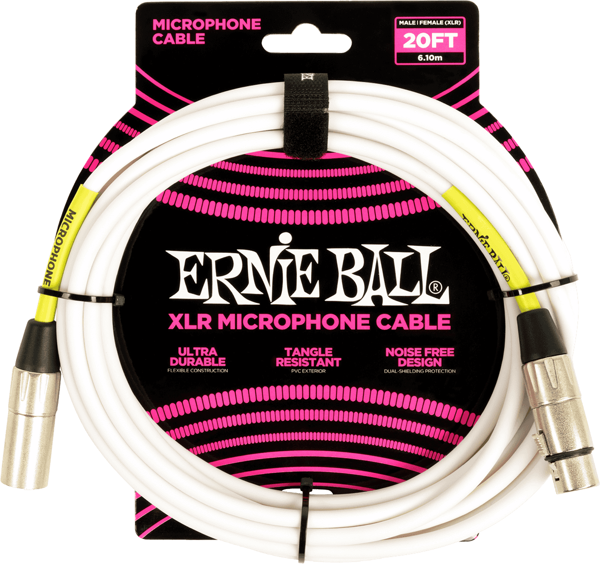 Ernie Ball Classic Microfoonkabel XLR male - XLR female 6 m Wit