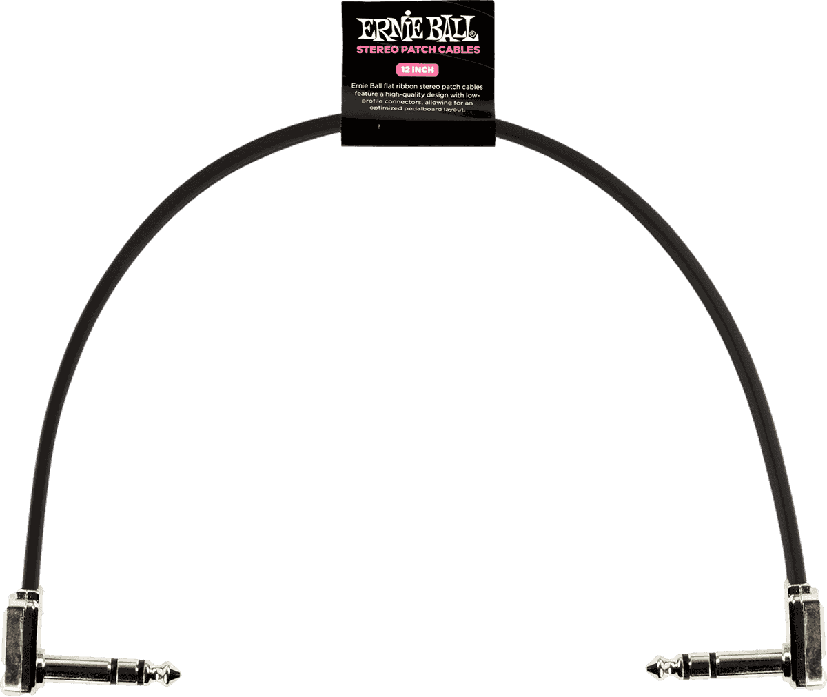 Ernie Ball Patch Patchkabel Haaks 30 cm – TRS - haaks & plat - 30 cm zwart