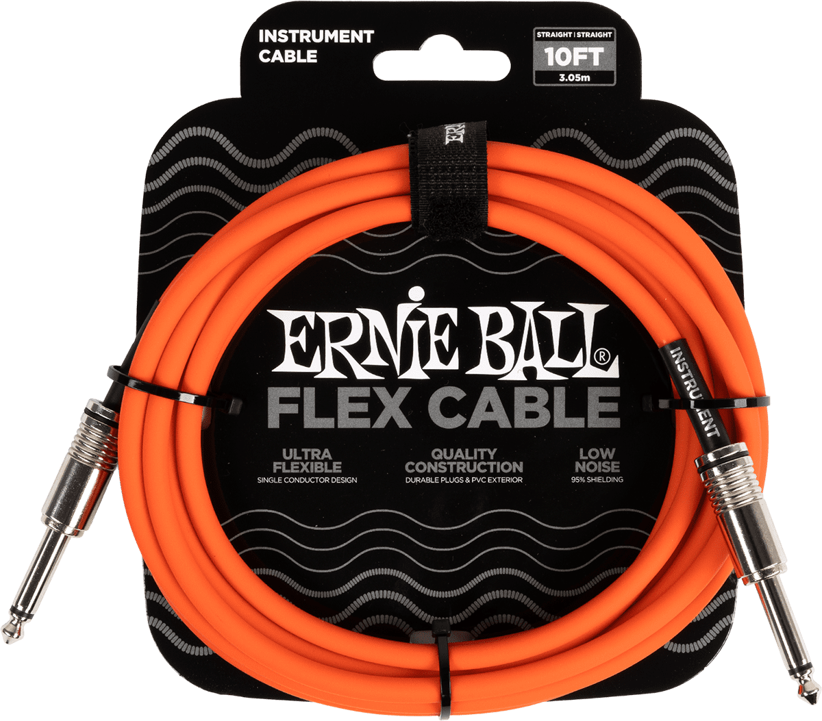Ernie Ball Flex Instrumentkabel 6.35mm jack - 6.35mm jack 3 m – Jack/jack 3m oranje