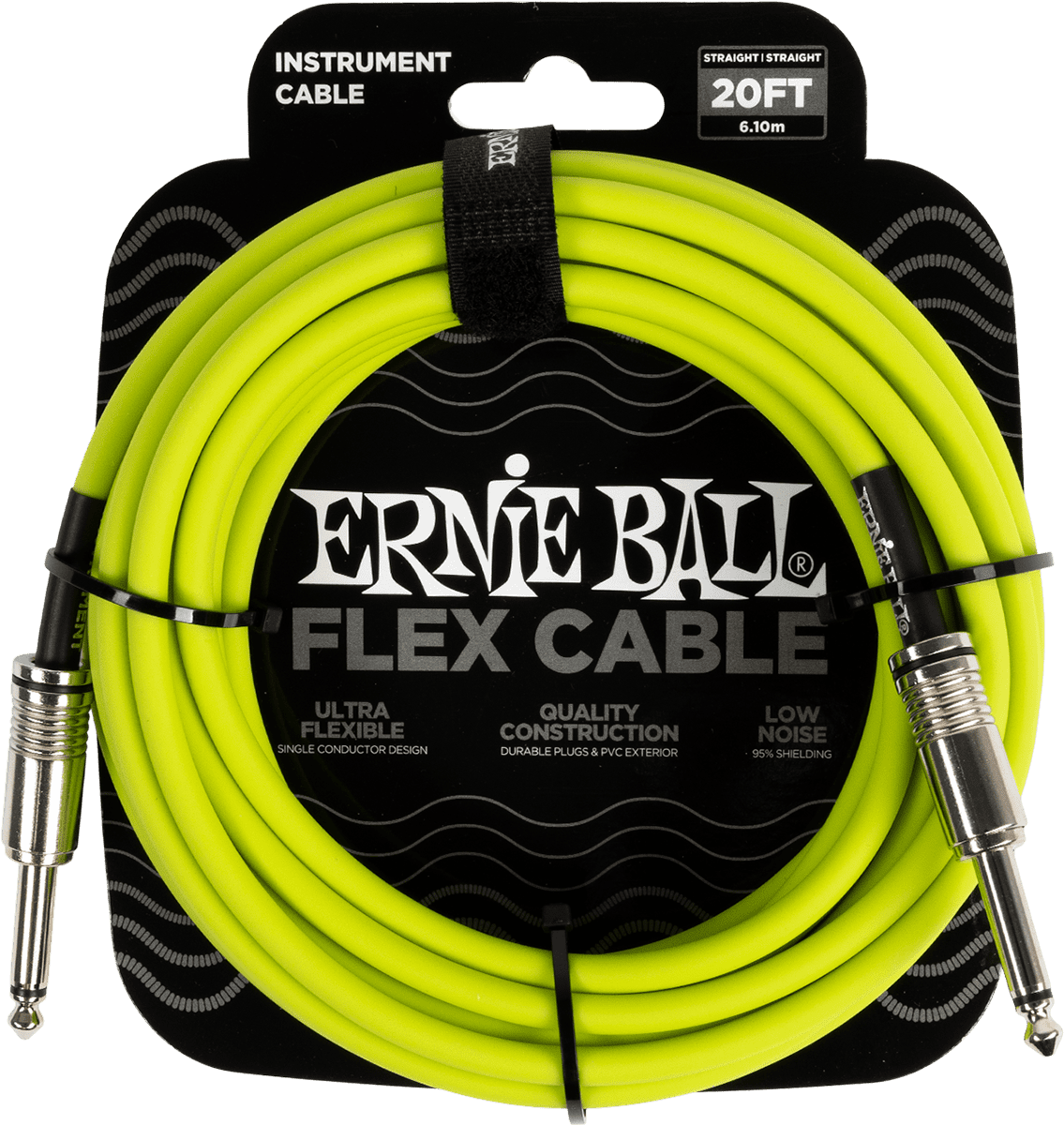 Ernie Ball Flex Instrumentkabel 6.35mm jack - 6.35mm jack 6 m Groen
