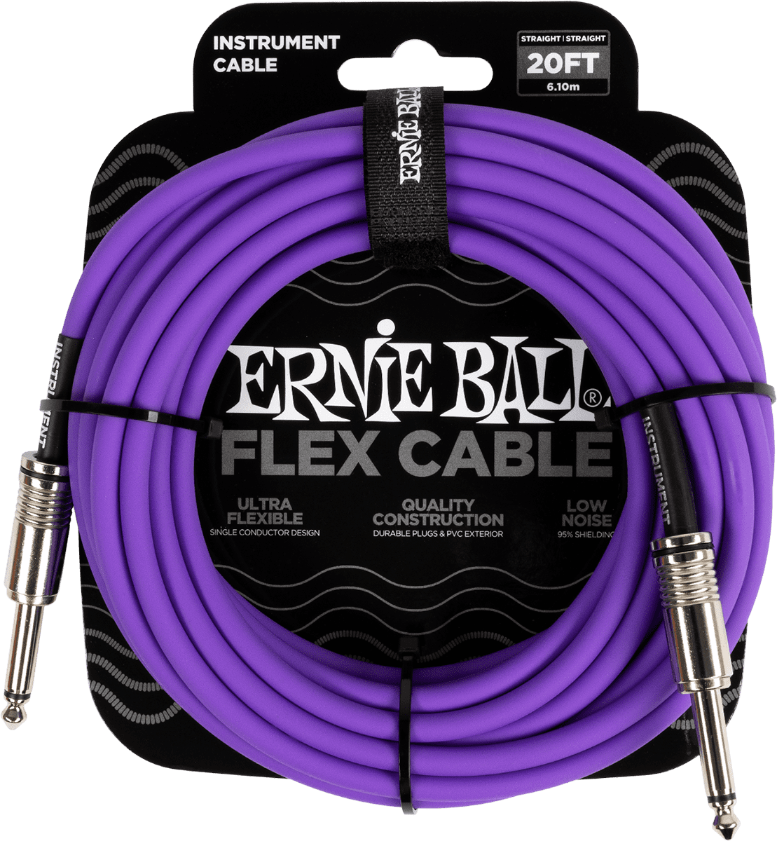 Ernie Ball Flex Instrumentkabel 6.35mm jack - 6.35mm jack 6 m Paars