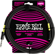 Ernie Ball Headphones extension Audiokabel 6.35mm jack - 3.5mm mini-jack 3 m Zwart