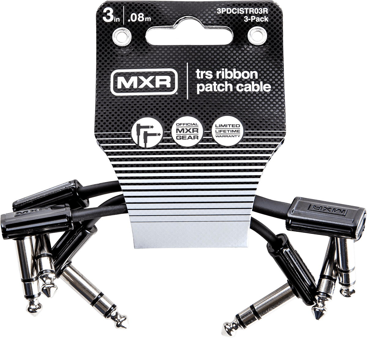 MXR 3PDCISTR03R Slim Jack TRS patch cable 7cm, pack of 3