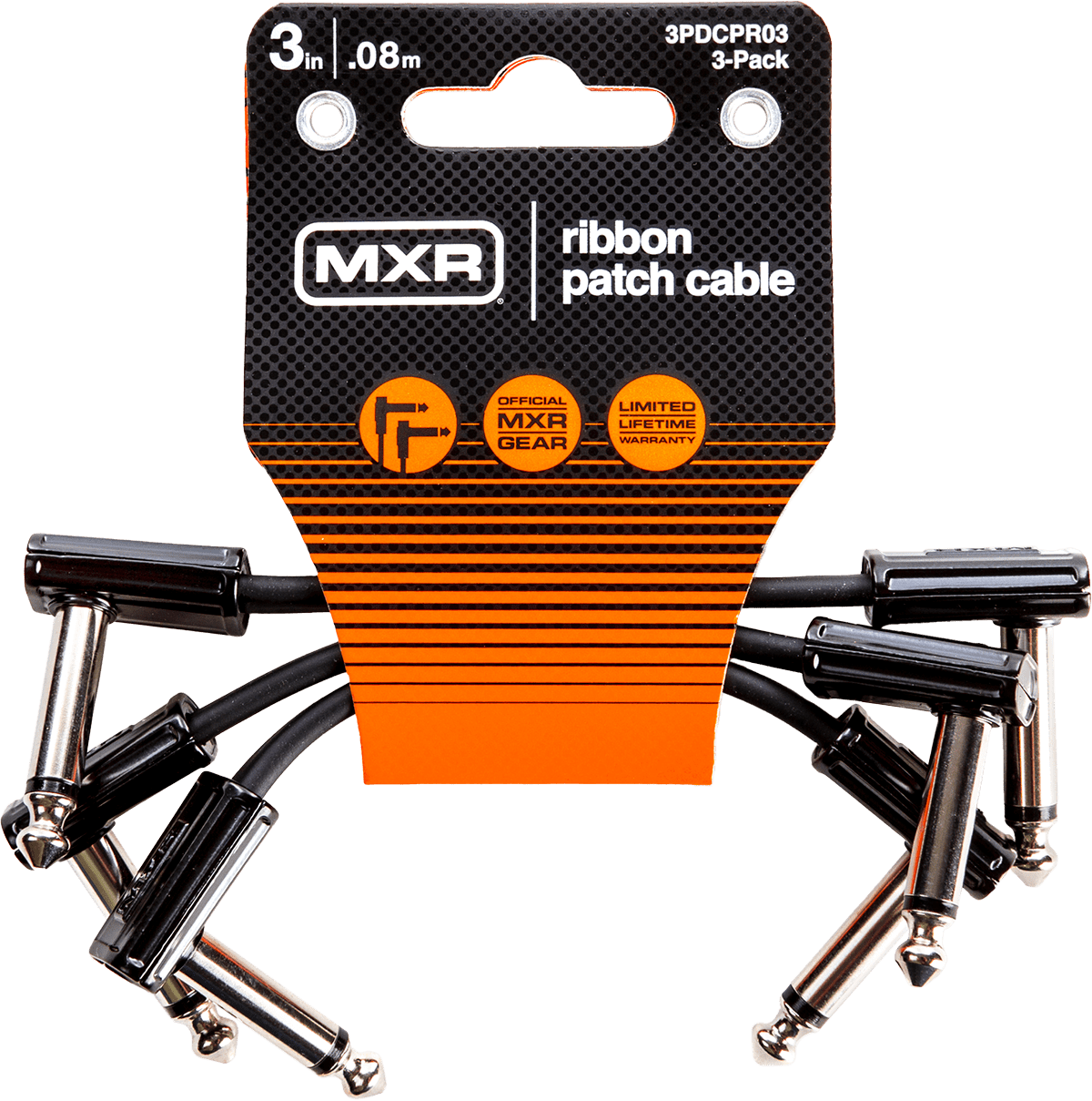 MXR 3PDCPR03 Slim Jack patch cable 7cm, pack of 3