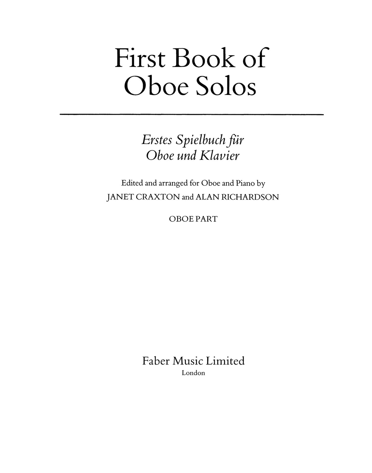 First Book of Oboe Solos afbeelding 2