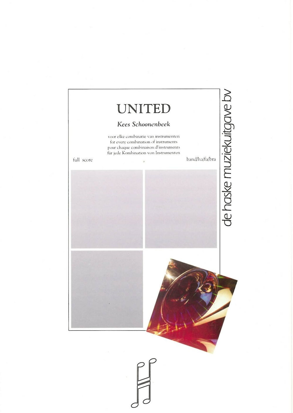 Kees Schoonenbeek: United (Partituur Harmonie Fanfare Brassband)