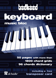 Easy Keys Keyboard Music Bloc(50 pages with more than 1800 chord grids 96 chords)