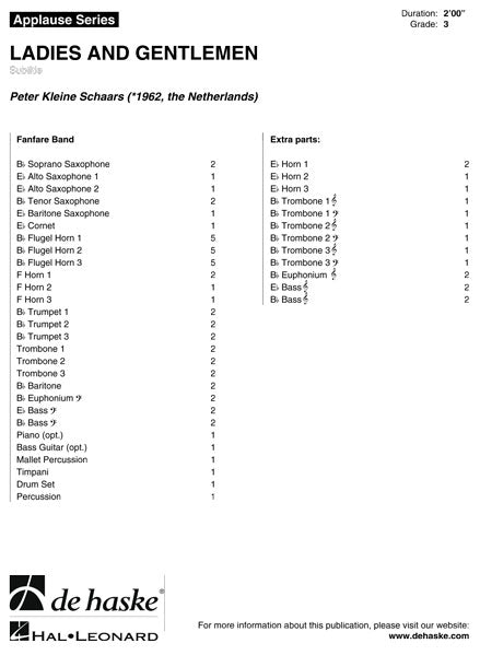 Ladies and Gentlemen (Partituur Fanfare)
