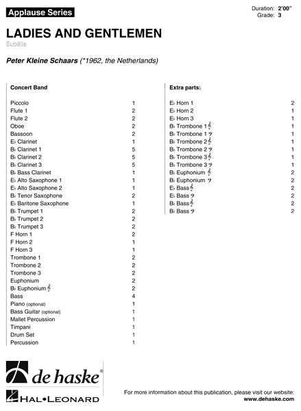 Ladies and Gentlemen (Partituur Harmonie)