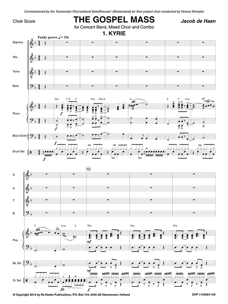 Jacob de Haan: The Gospel Mass (SATB)