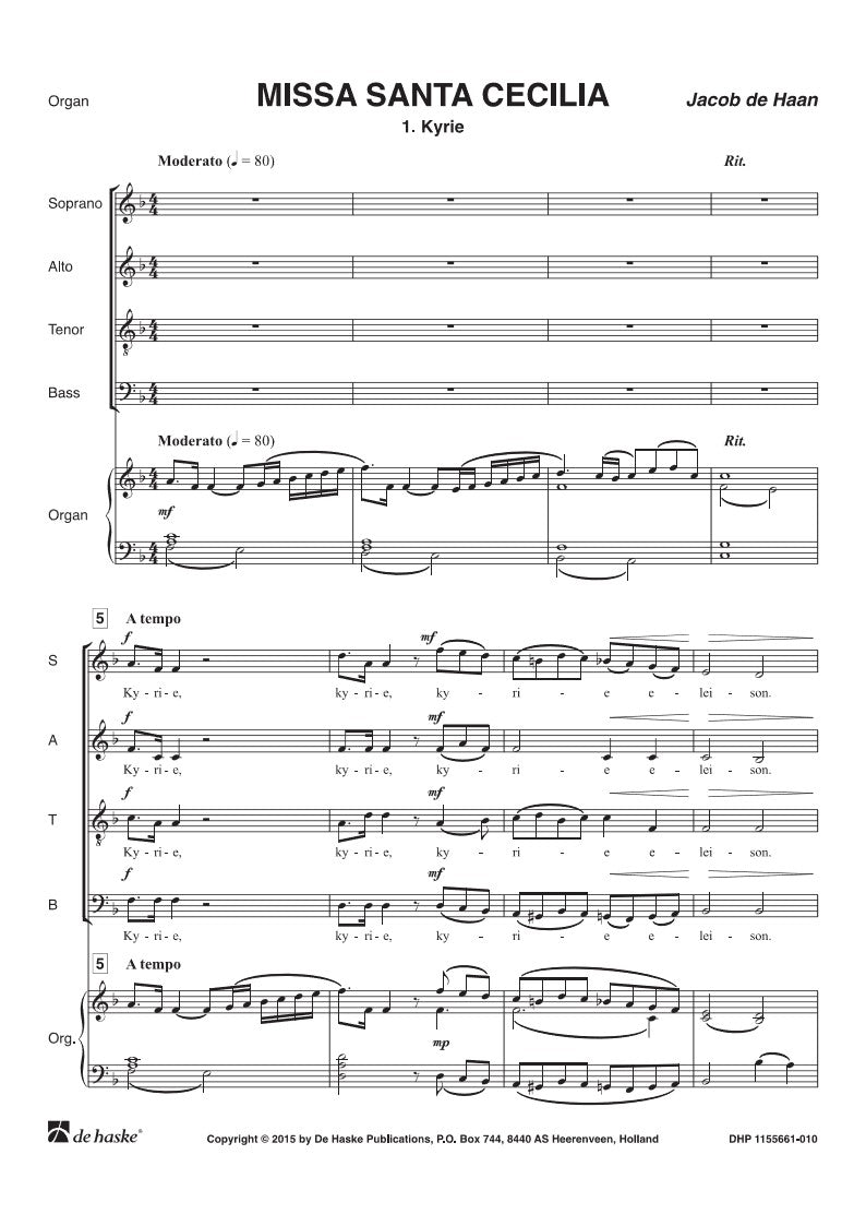 Jacob de Haan: Missa Santa Cecilia (SATB)