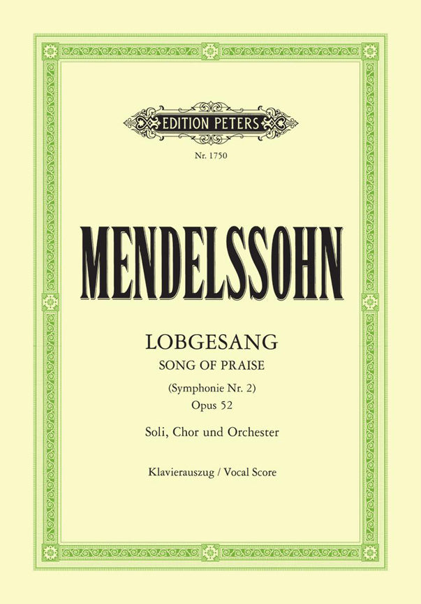 Mendelssohn: Symphony Nr 2 B-Dur Op. 52 Lobgesang (Vocalscore)