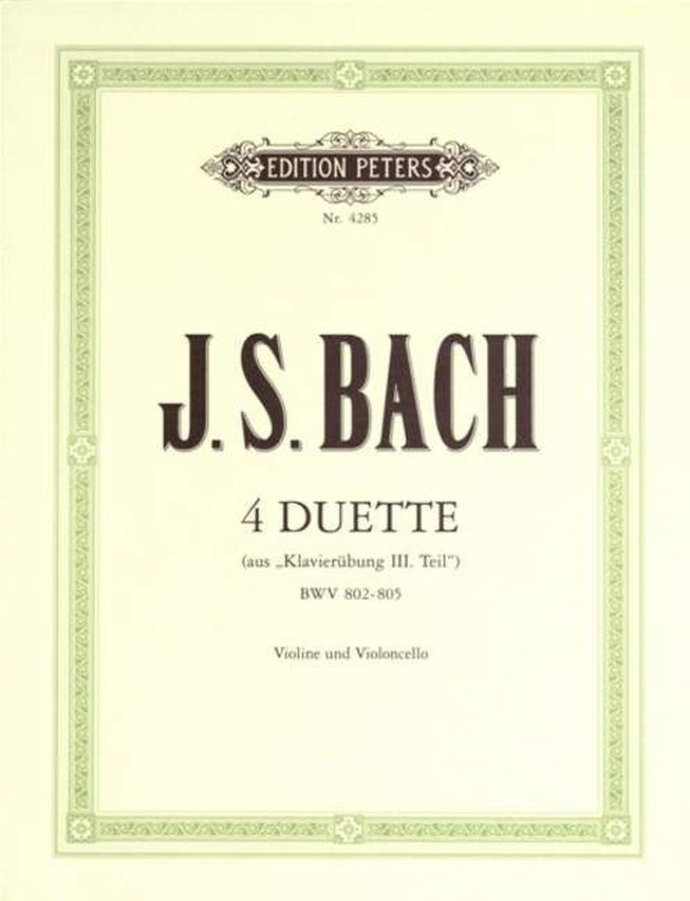 Bach: 4 Duets For Cello & Violin