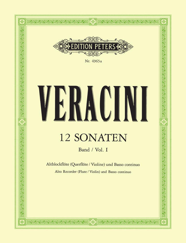 Francesco Maria Veracini: 12 Sonatas Opus 1, Vol.1