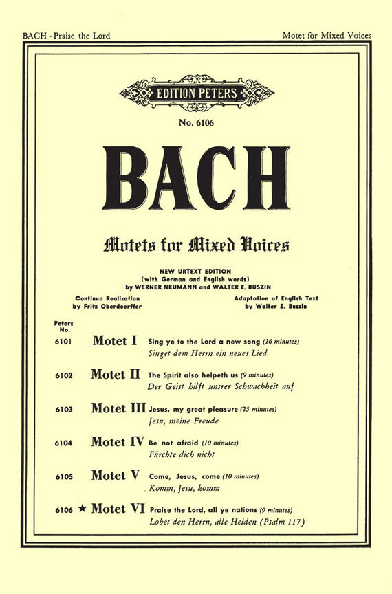 Bach: Motet No. 6 BWV 230 Lobet den Herrn, alle Heiden