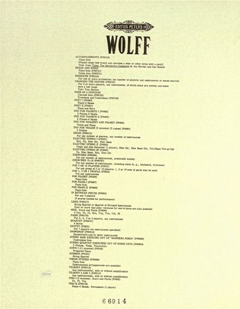 Christian Wolff: Exercise 21