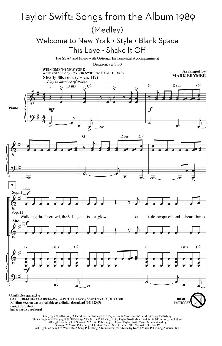 Taylor Swift: Songs from the Album 1989