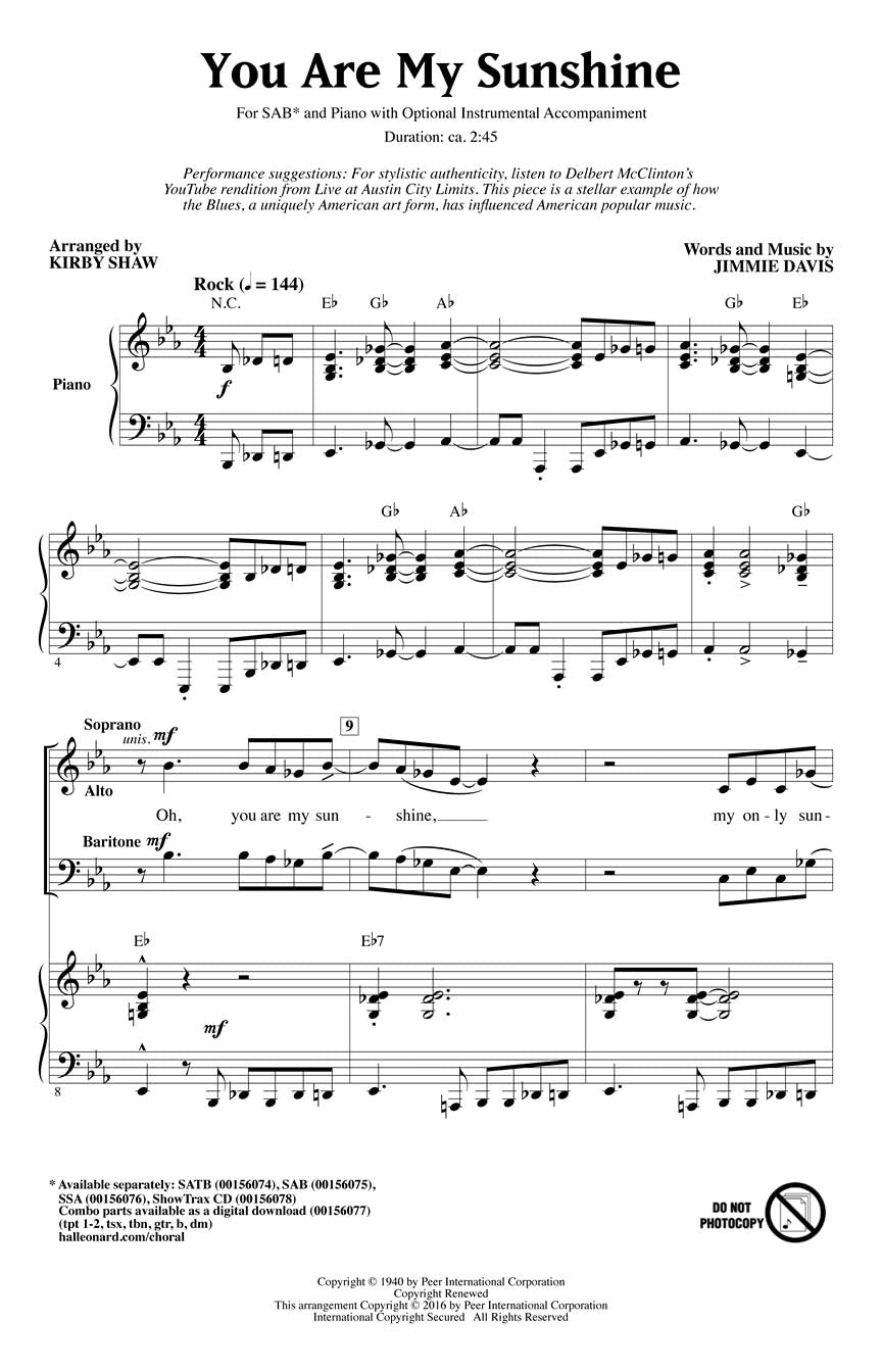 Jimmie Davis: You Are My Sunshine