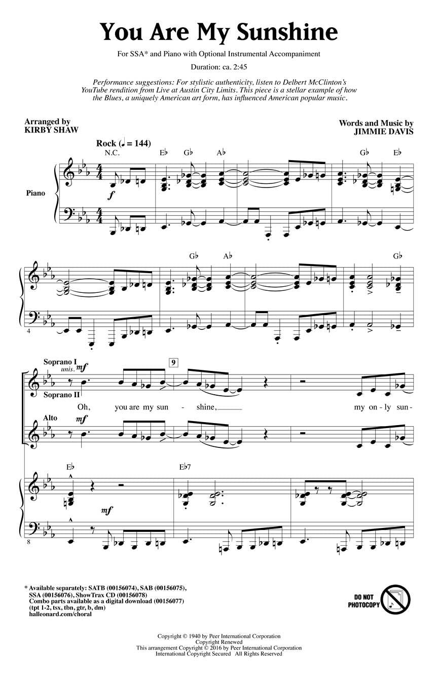Jimmie Davis: You Are My Sunshine
