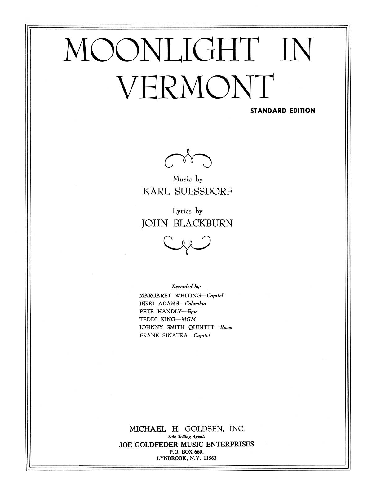 Moonlight in Vermont | Piano, zang en gitaar